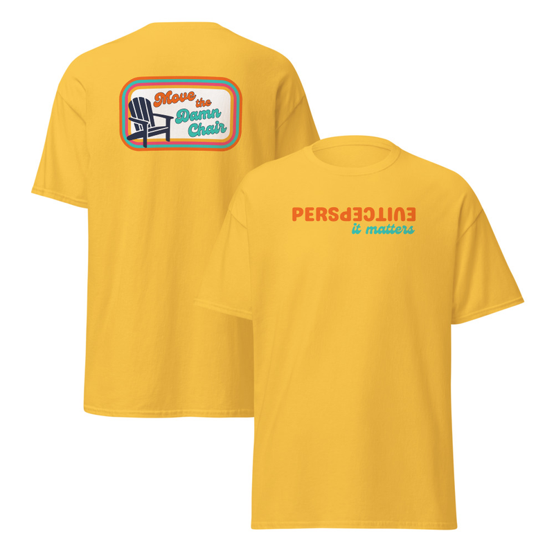 Unisex T-shirt - Perspective Front, Chair Back – S, Daisy