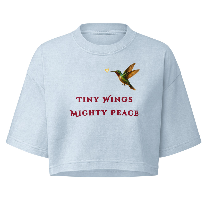 Tiny Wings Women’s garment dye cropped tee