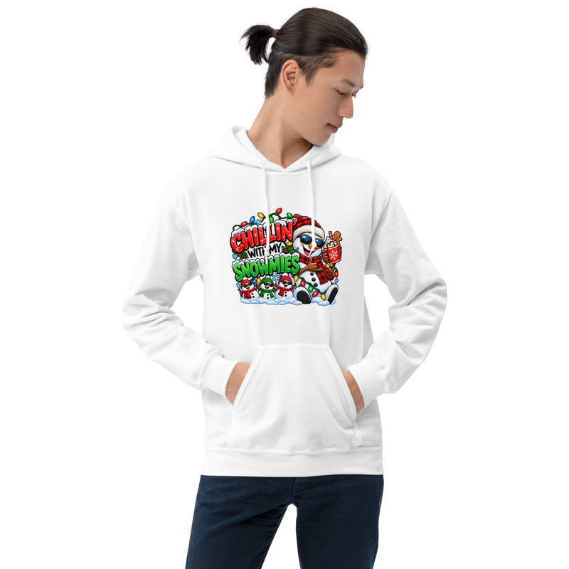 Chililn with my Snowmees Unisex Hoodie – XL, White