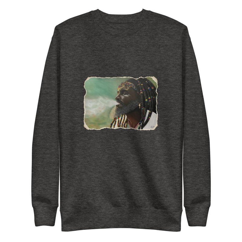 Mellow King - Unisex Premium Sweatshirt – S, Charcoal Heather