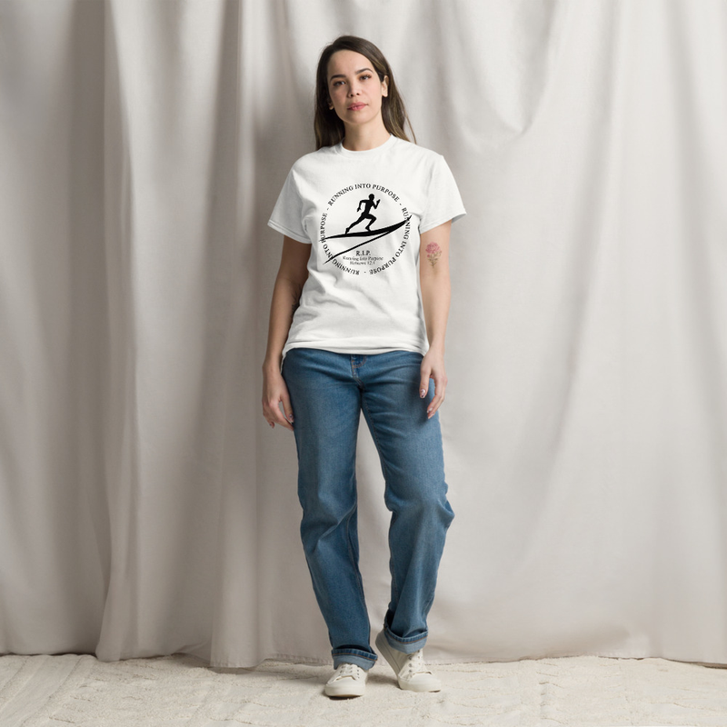 Running into Purpose Unisex classic tee – XL, White