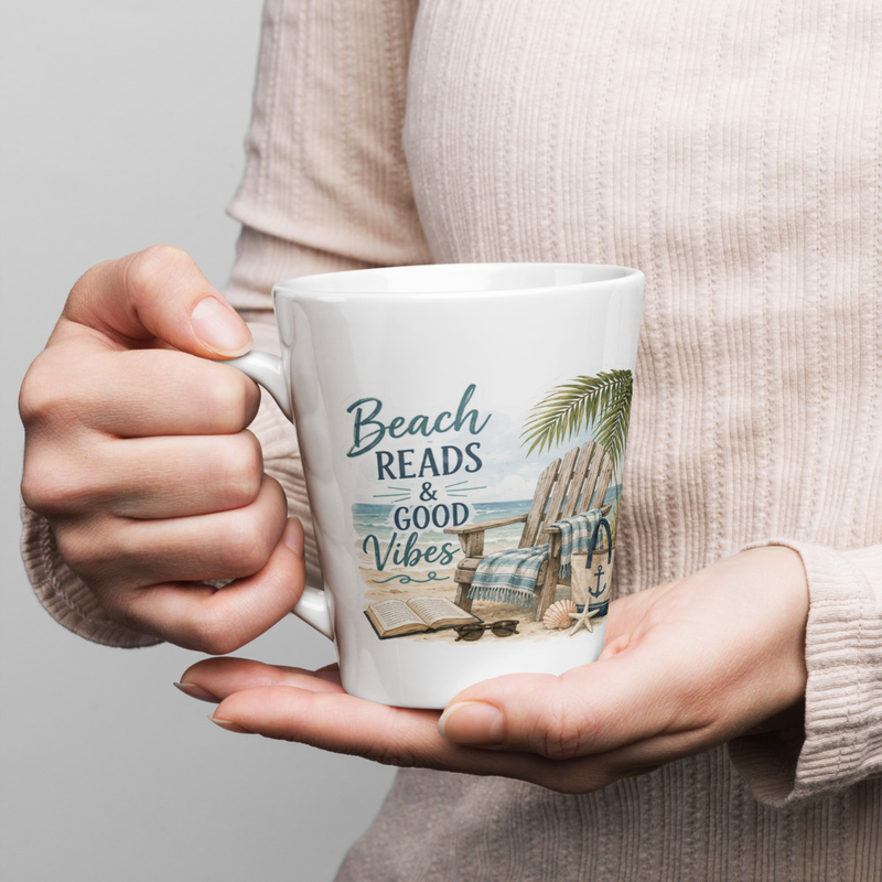 Latte mug-Beach Reads & Good Vibes