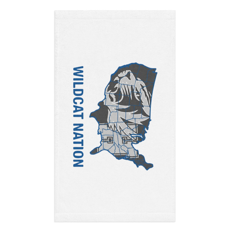 Wildcat Nation White Hand Towel