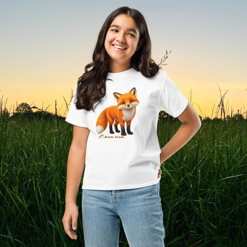 Youth Fox Tee - Cotton – XL, White