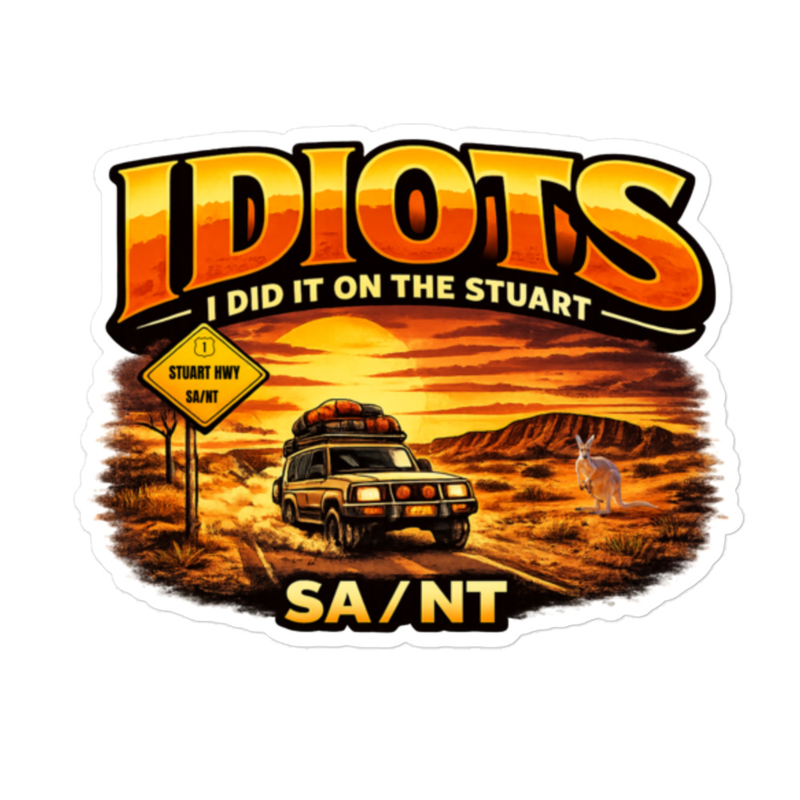 IDIOTS CLASSIC STICKER – 5.5″×5.5″, White