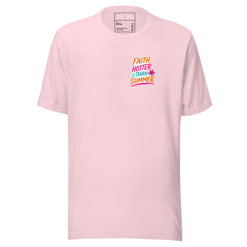 Faith of Summer T-shirt – S, Soft Pink