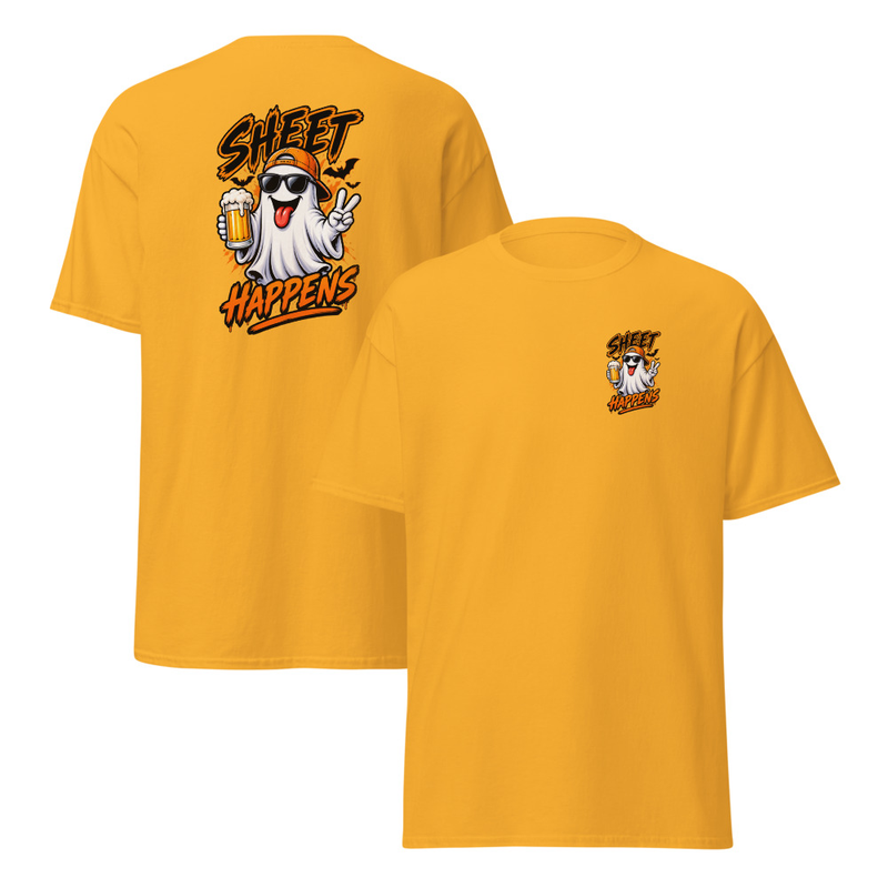 Sheet Happens Unisex classic tee – S, Gold