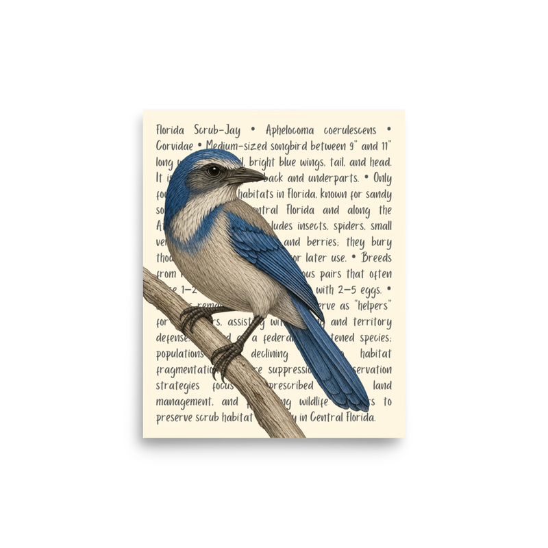 Florida Scrub-Jay Open Edition Proof