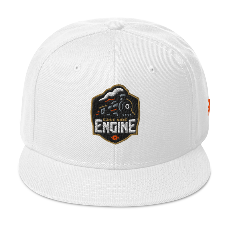 East Side Engine - Snapback Logo Hat – One size, White