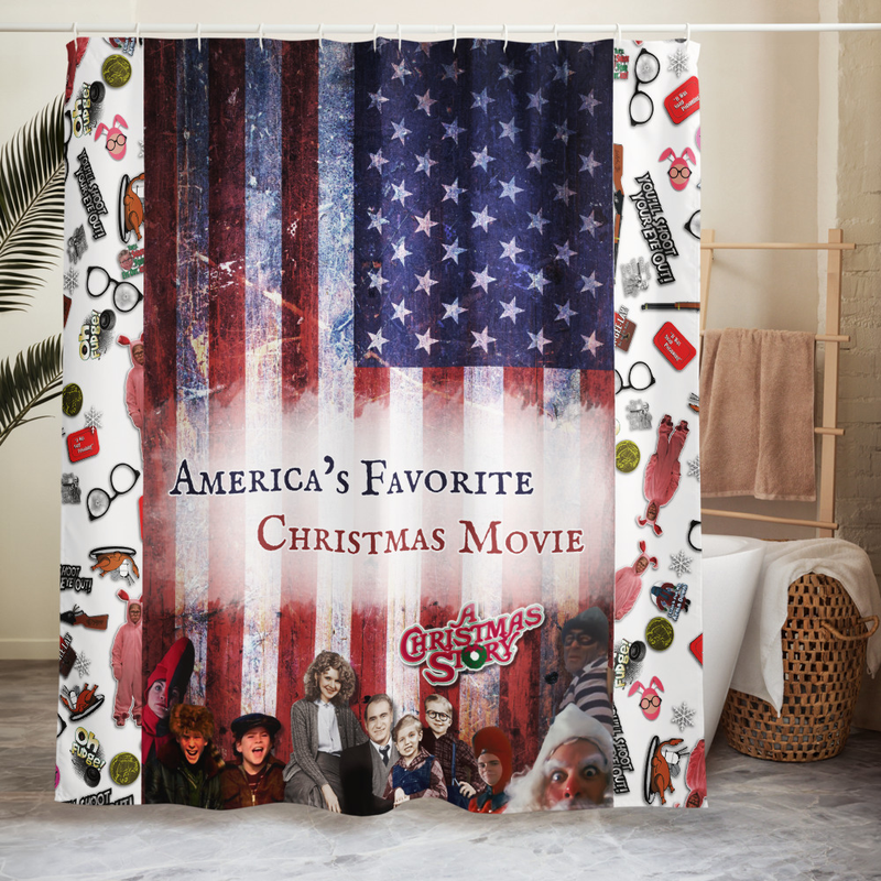 America’s Favorite Christmas Movie Shower Curtain — Custom Made by: A Christmas Story Family™