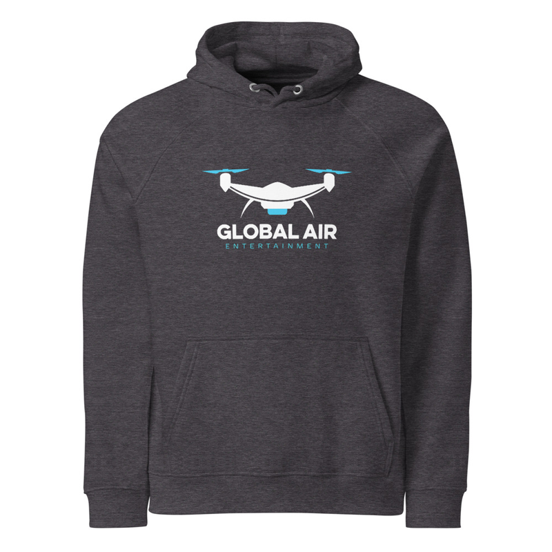 Unisex eco raglan hoodie – M, Charcoal Melange