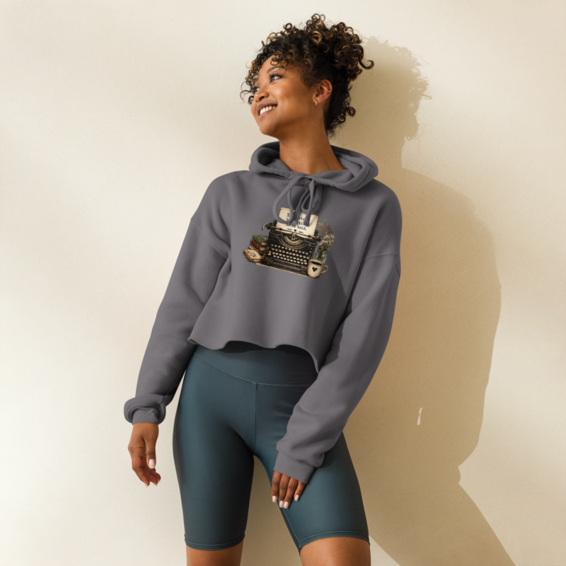 Write Your Story Crop Hoodie – S, Storm