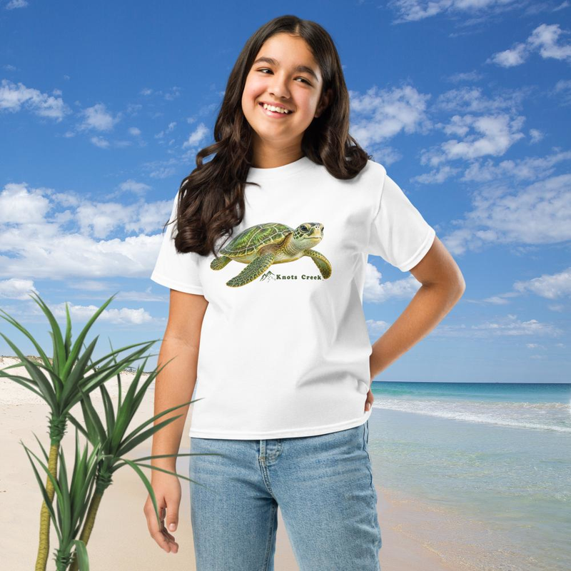 Youth Turtle Tee - Cotton – XL, White