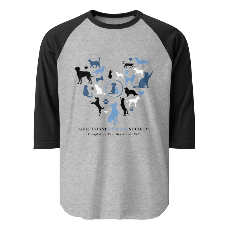 GCHS Heart 3/4 sleeve raglan shirt