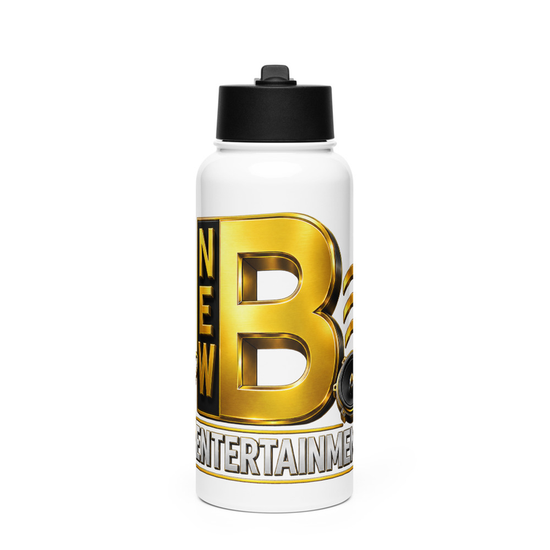 B New Stainless steel water bottle with a straw lid