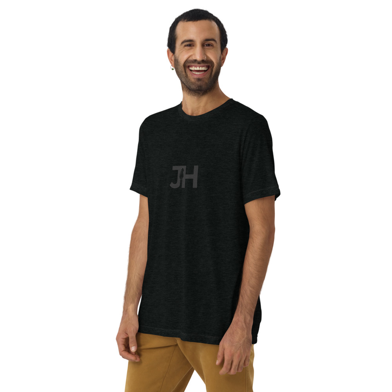 Black JH Logo Adult Tri-Blend Short sleeve t-shirt