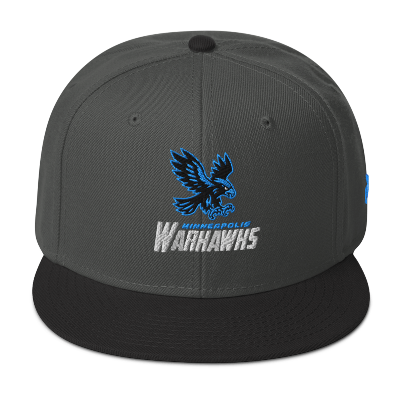 Minneapolis Warhawks - Snapback Logo Hat – One size, Black / Charcoal gray / Charcoal gray
