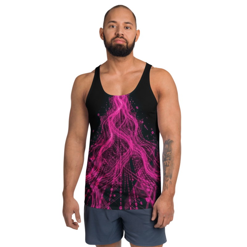 Uncle Benny ® Data Stream IBM Quantum Computer Tank Top Neon Pink EST. 2020