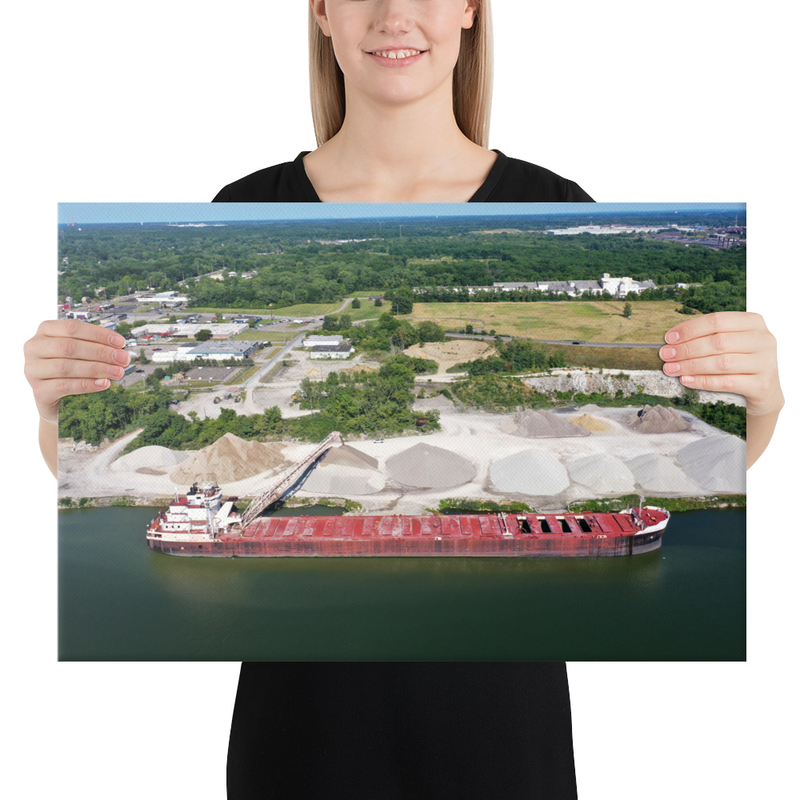 Freighter Unloading at Black River Docks in Lorain