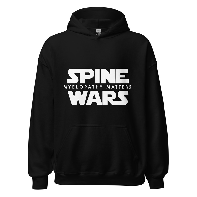 Spine Wars Myelopathy Matters White Print Hoodie – M, Black