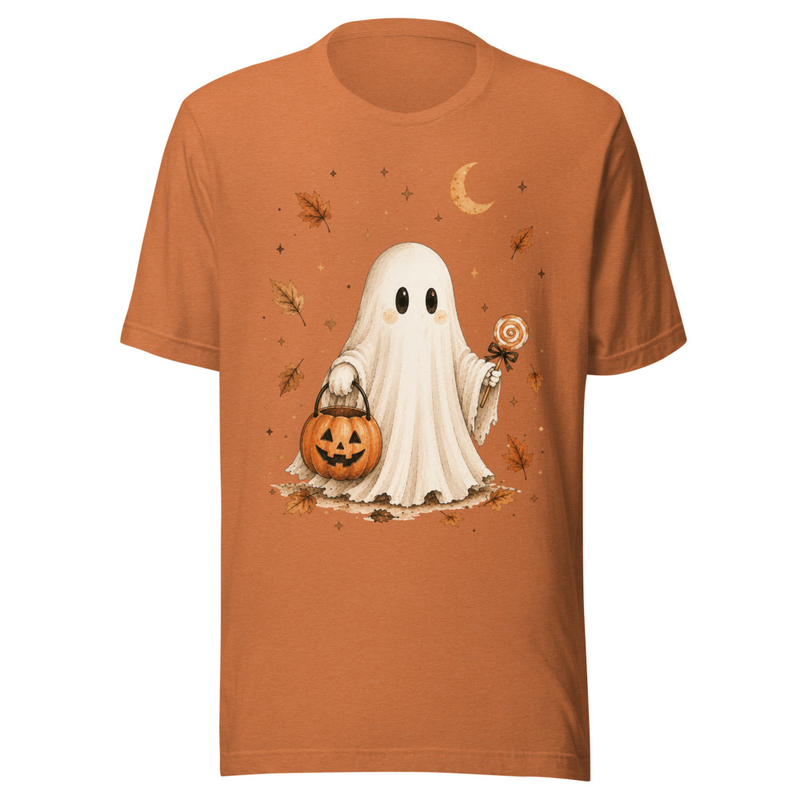 Cozy Ghost Fall Tee – 2XL, Heather Autumn