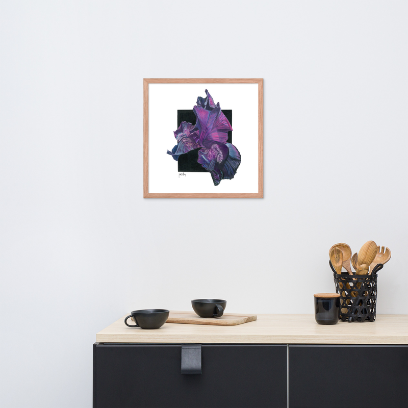 The Power Of Purple Framed Print – 18″×18″, Red Oak