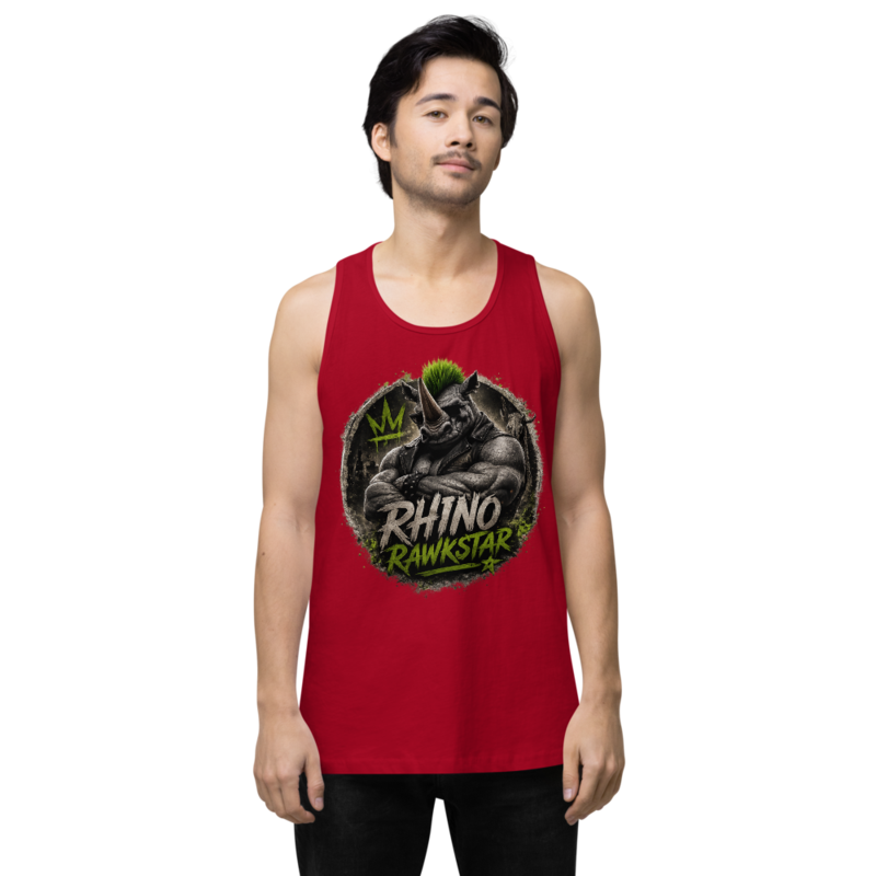 Rhino Rawkstar Emblem Tank Top — Red / L