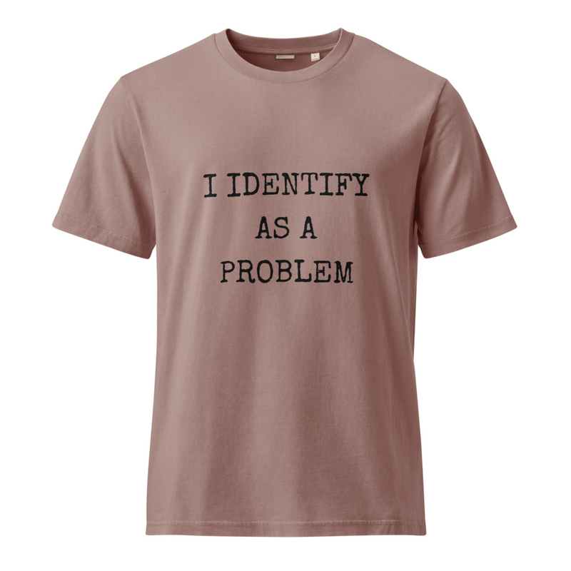 Unisex Vintage T-Shirt - I identify as a problem – XL, G. Dyed Kaffa Coffee