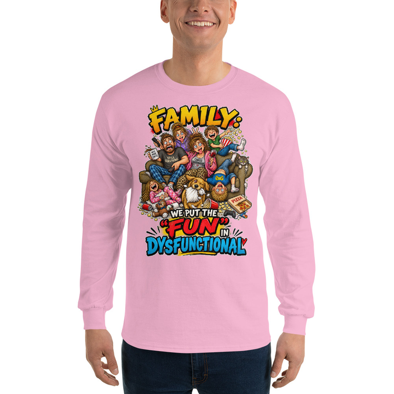 Dysfunctional - Men’s Long Sleeve Shirt – M, Light Pink