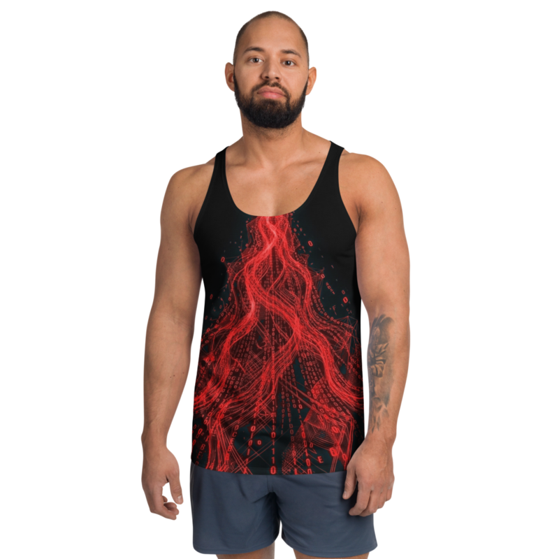 Uncle Benny ® Data Stream IBM Quantum Computer Tank Top Neon Red EST. 2020