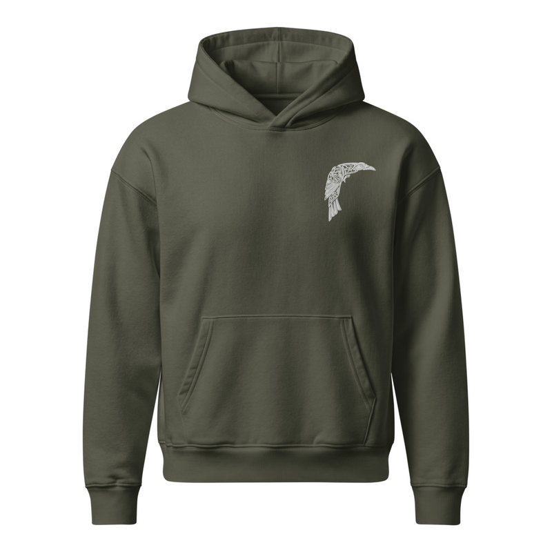 Nordic Crow Unisex Mid-weight hooded Sweatshirt – Image 3
