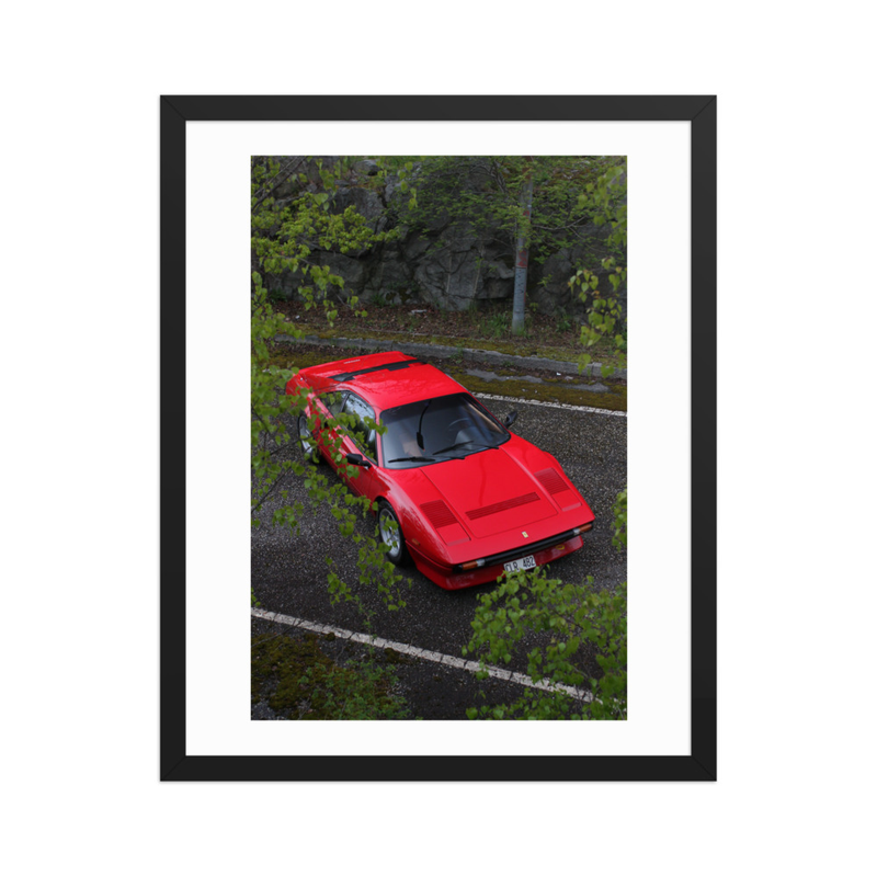 Ferrari 308 GTB QV - Framed print of the Stallion – 40×50 cm, Black