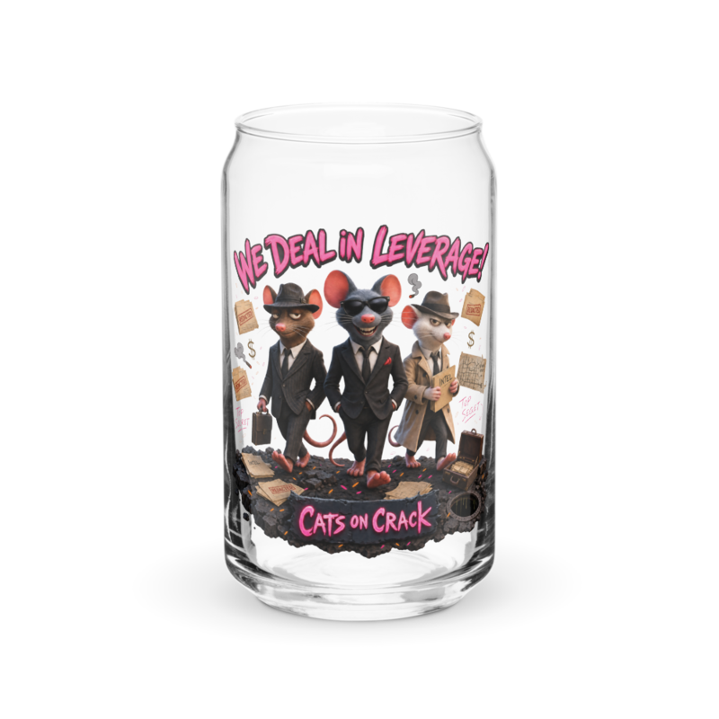 We Deal In Leverage 16oz Can Glass