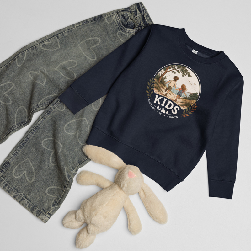 Explore, Play, Grow Kids sweatshirt – 2, Navy
