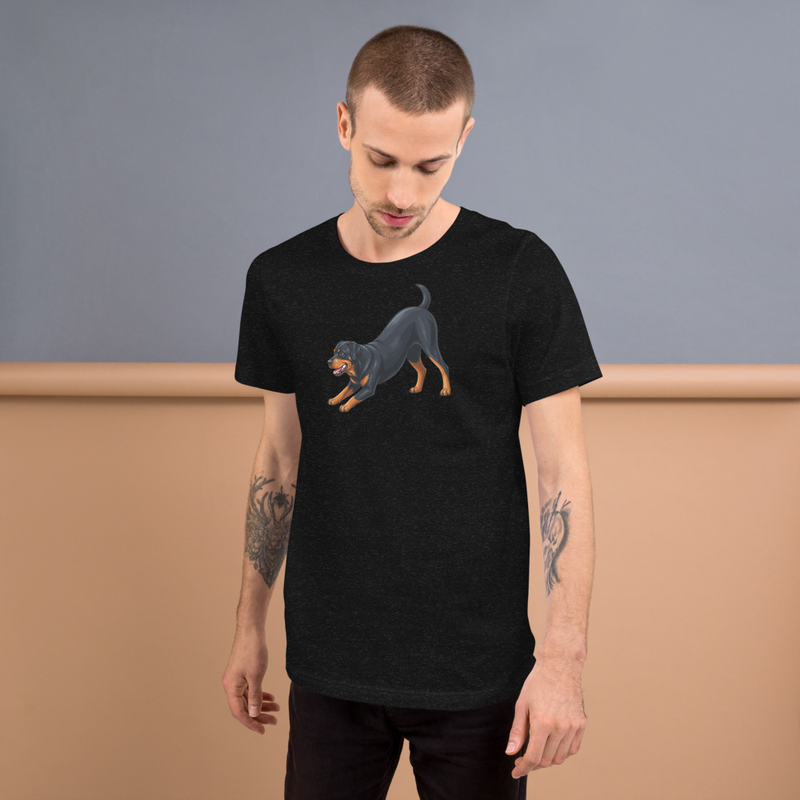 Rottweiler Downward Dog Yoga Unisex Tee