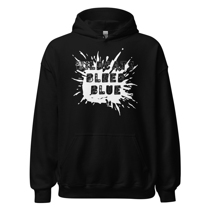 Wildcats Bleed Blue Unisex Hoodie – M, Black