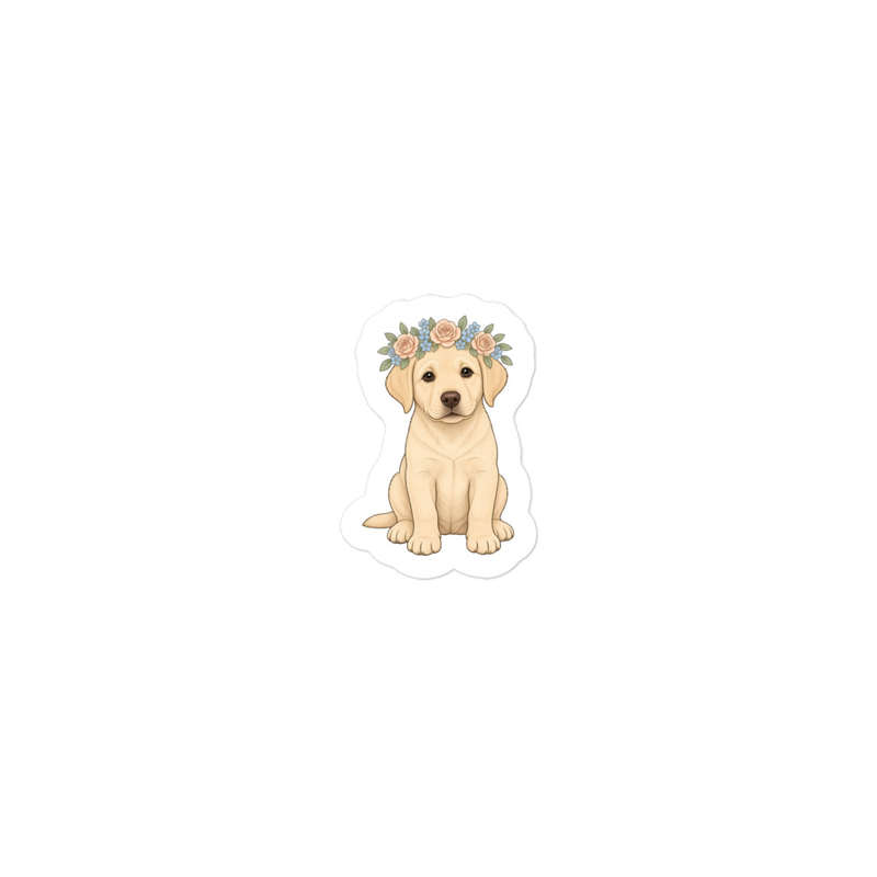 Flower Crown Labrador Sticker — Floof