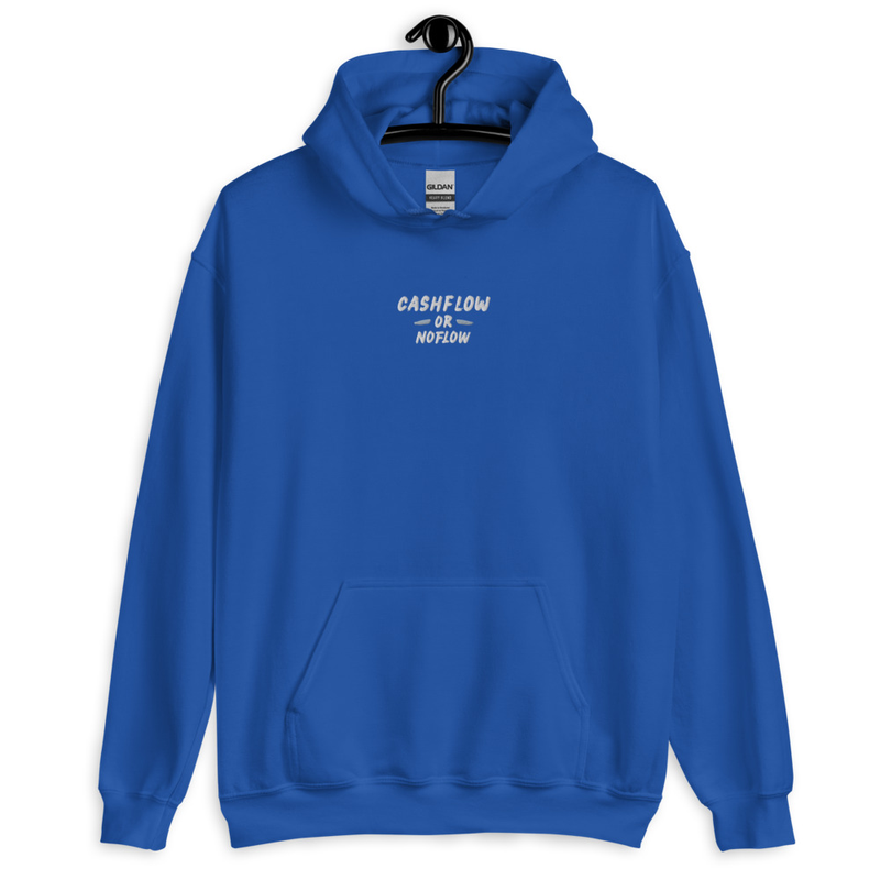 #CashflowOrNoflow Embroidered Hoodie – XL, Royal