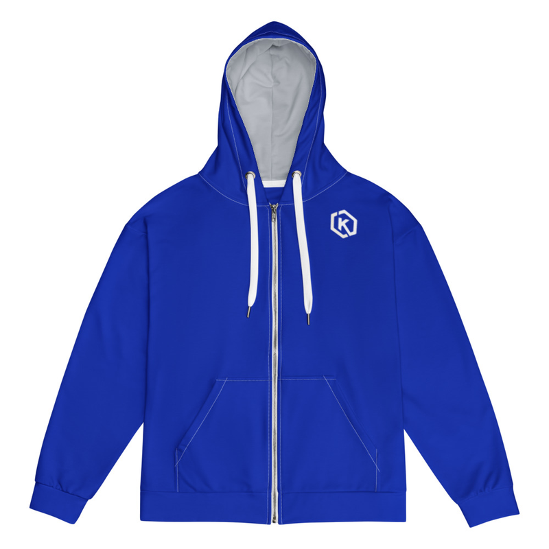 Kicxs Unisex Zip-Up Hoodie - Blue/Silver