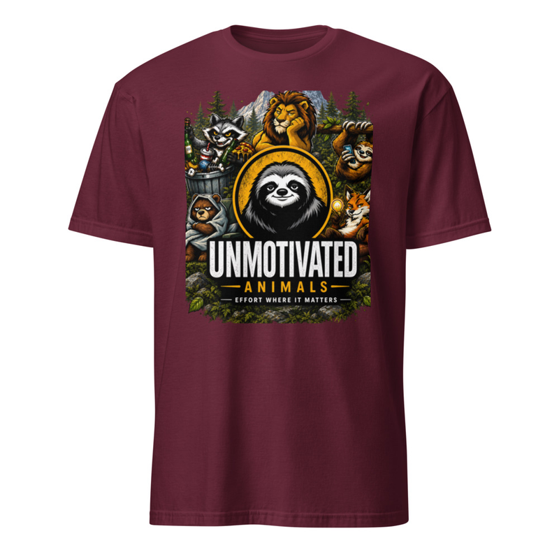 Unmotivated Animals Tee – M, Maroon