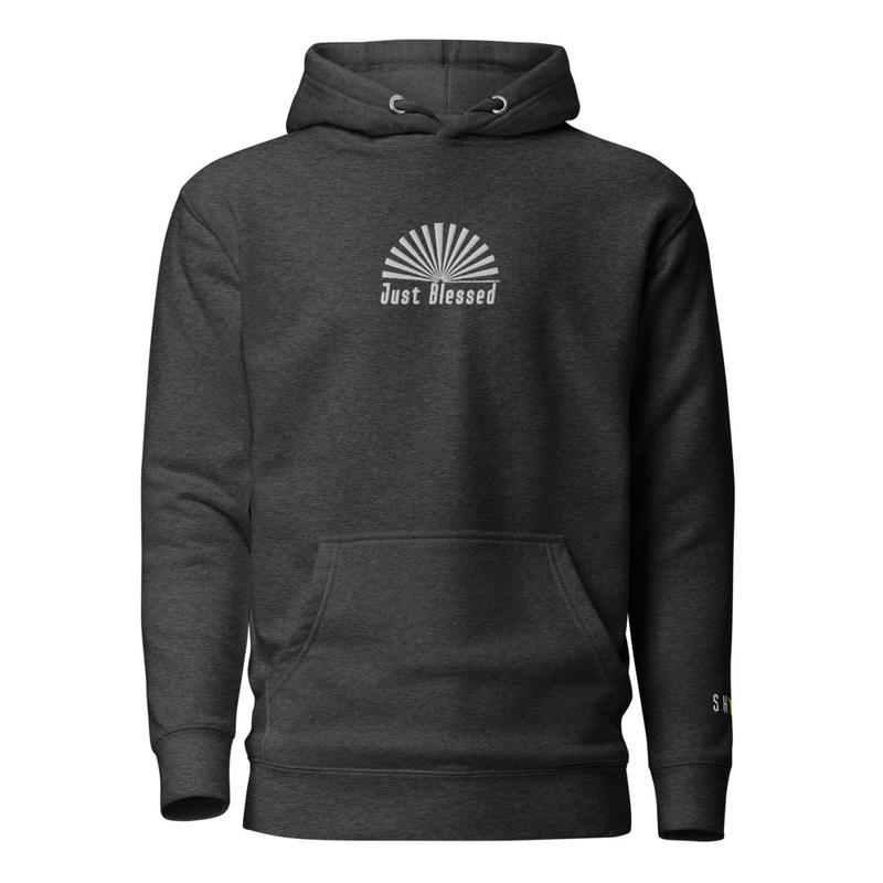 "Just Blessed" Unisex Hoodie – L, Charcoal Heather