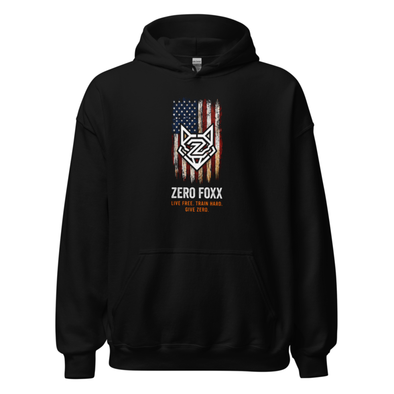 American Flag — Live Free. Train Hard. | Hoodie — Black / S