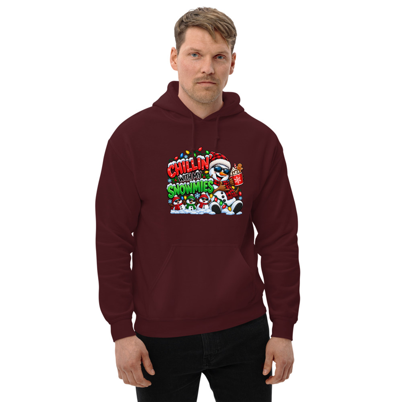 Chililn with my Snowmees Unisex Hoodie – S, Maroon