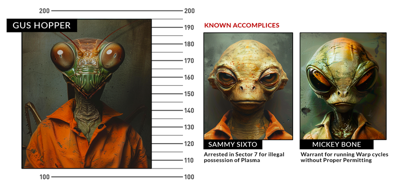 Alien Mugshots - Gussy Hopperstein