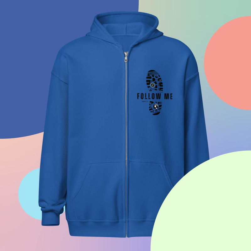 Follow Me - Unisex heavy blend zip hoodie lighter colors