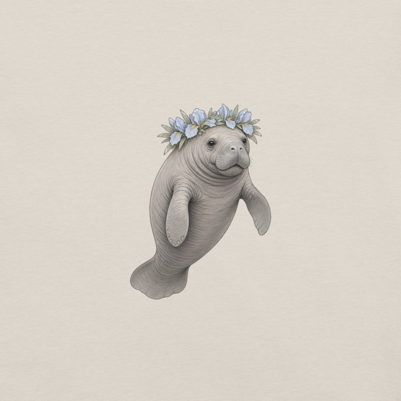 Manatee Flower Crown Tee — Floof