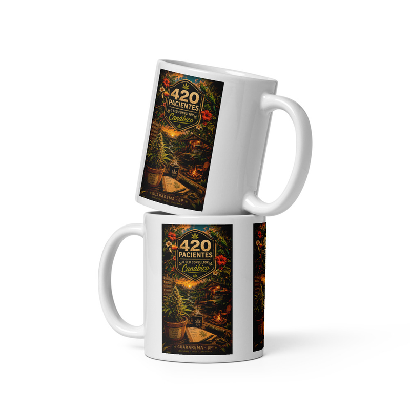 420pacientes White glossy mug