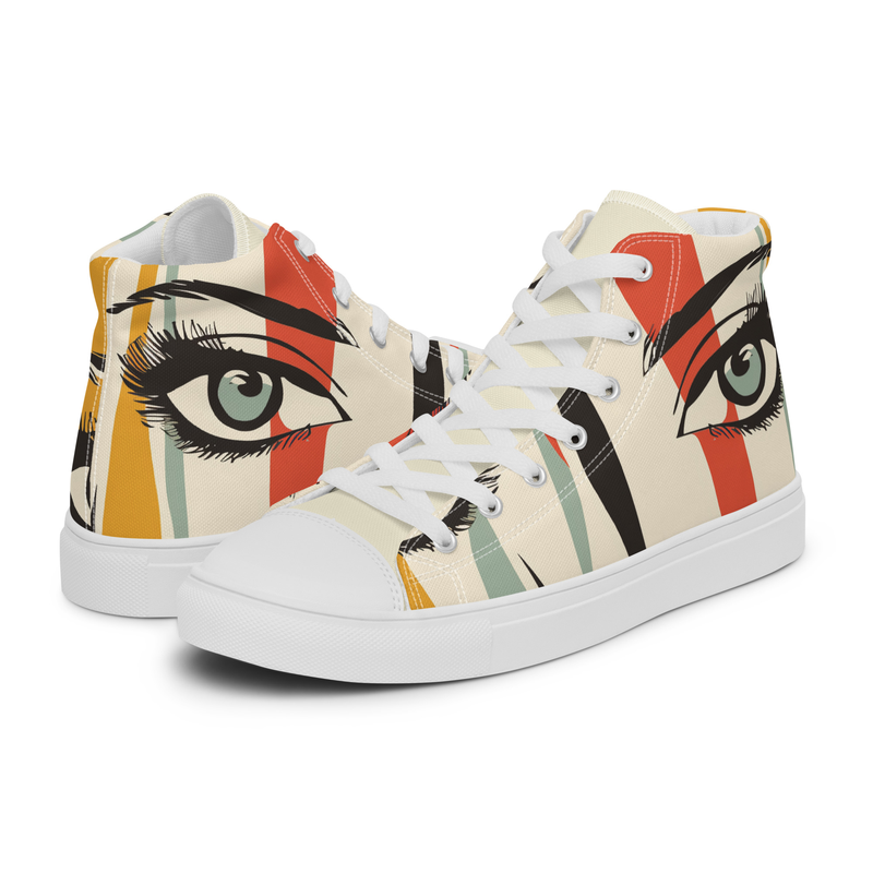 Eyelash Zebras Women’s high top canvas shoes