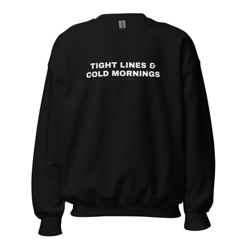 TIGHT LINES & COLD MORNINGS Crewneck mockup