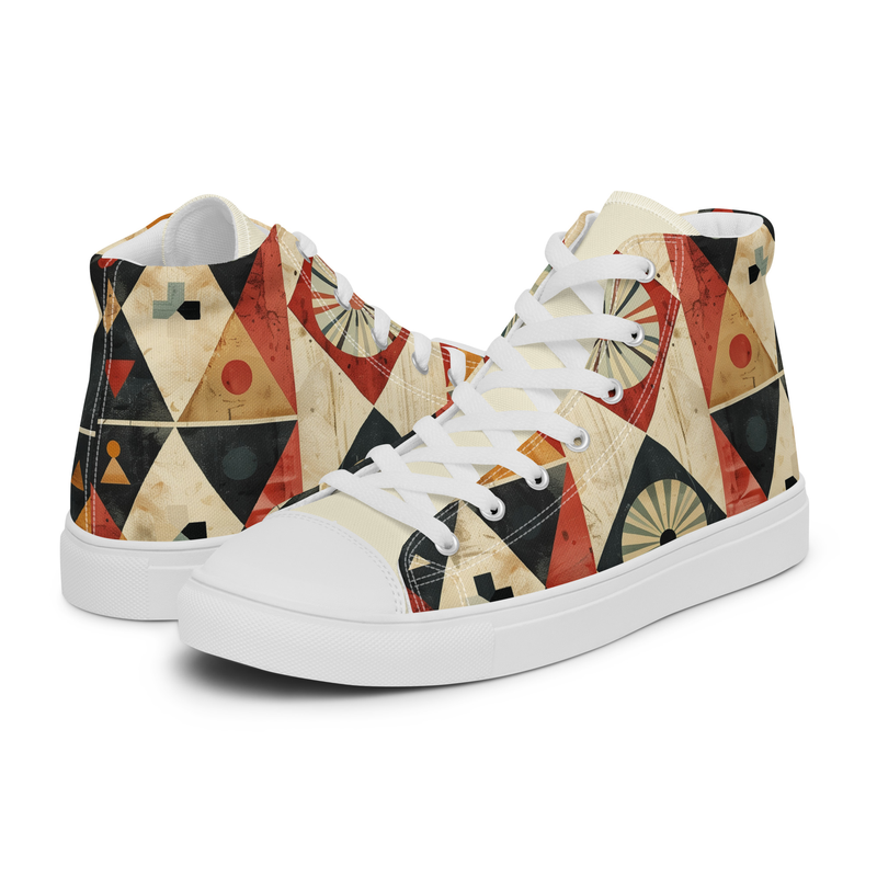 Backgammon Abstraction Women’s high top canvas shoes